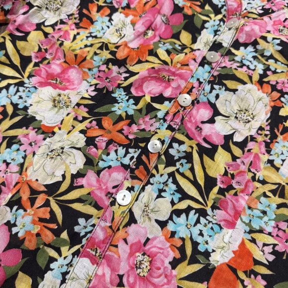 Talbots 100% Linen Floral Button-Down Shirt – Petite 12 – 3/4 Sleeve – NWOT - Picture 10 of 10